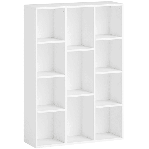 HOMCOM Estante de 3 Níveis Estante para Livros com 11 Compartimentos Desenho Vertical ou Horizontal para Sala de Estar Escritório Dormitório 74,3x24x106 cm Branco HOMCOM Estante de 3 Níveis Estante para Livros com 11 Compartimentos Desenho Vertical ou Horizontal para Sala de Estar Escritório Dormitório 74,3x24x106 cm Branco