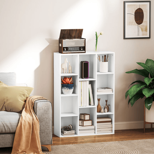 HOMCOM Estante de 3 Níveis Estante para Livros com 11 Compartimentos Desenho Vertical ou Horizontal para Sala de Estar Escritório Dormitório 74,3x24x106 cm Branco HOMCOM Estante de 3 Níveis Estante para Livros com 11 Compartimentos Desenho Vertical ou Horizontal para Sala de Estar Escritório Dormitório 74,3x24x106 cm Branco