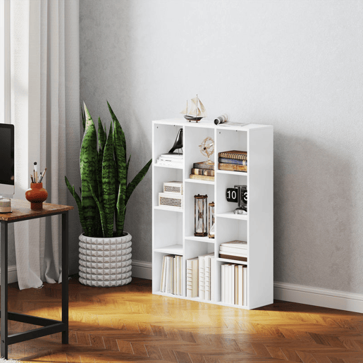 HOMCOM Estante de 3 Níveis Estante para Livros com 11 Compartimentos Desenho Vertical ou Horizontal para Sala de Estar Escritório Dormitório 74,3x24x106 cm Branco HOMCOM Estante de 3 Níveis Estante para Livros com 11 Compartimentos Desenho Vertical ou Horizontal para Sala de Estar Escritório Dormitório 74,3x24x106 cm Branco