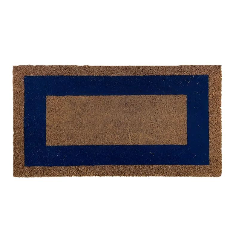 Arquiservi - felpudo de coco antideslizante cenefa azul 60x100 cm