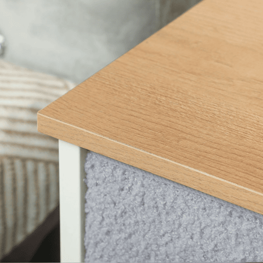 HOMCOM Cómoda com 9 Gavetas Estofada em Borreguito Cómoda de Tela com Estrutura de Aço Cómoda para Dormitório Corredor 100x30x99 cm Cinzento