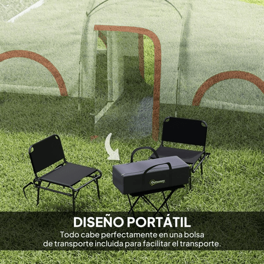 Outsunny Tenda de Campismo Familiar Tipo Túnel Tenda para 4-6 Pessoas Impermeável 3.000 mm Tenda de Campismo Dobrável com 2 Quartos e Saco de Transporte 435x251x195 cm Cinzento Escuro