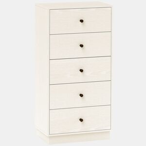 HOMCOM Cómoda com 5 Gavetas Cómoda de Quarto Estreita com Anti-Tombo Gaveteiro Alto para Sala de Estar Corredor 47x29x95 cm Branco
