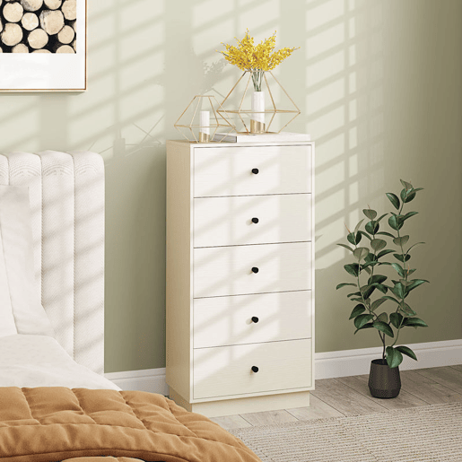 HOMCOM Cómoda com 5 Gavetas Cómoda de Quarto Estreita com Anti-Tombo Gaveteiro Alto para Sala de Estar Corredor 47x29x95 cm Branco HOMCOM Cómoda com 5 Gavetas Cómoda de Quarto Estreita com Anti-Tombo Gaveteiro Alto para Sala de Estar Corredor 47x29x95 cm Branco