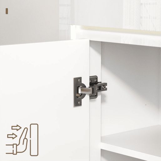 HOMCOM Aparador Sala de Estar Aparador com Luzes LED com 4 Gavetas Fechamento Suave Prateleiras Ajustáveis e Controlo Remoto Móvel Aparador Dormitório 120x34x80 cm Branco Brilhante