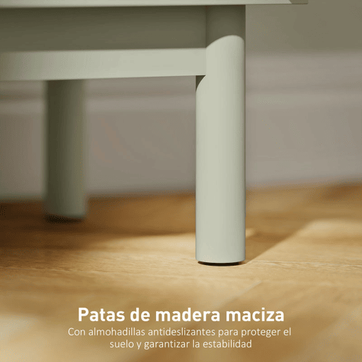 HOMCOM Mesa de Cabeceira Mesa de Cabeceira com Porta de Vime Prateleira Ajustável e Pés de Madeira Estilo Boémio Mesa Auxiliar para Sala de Estar Quarto 40x35x58 cm Verde Claro