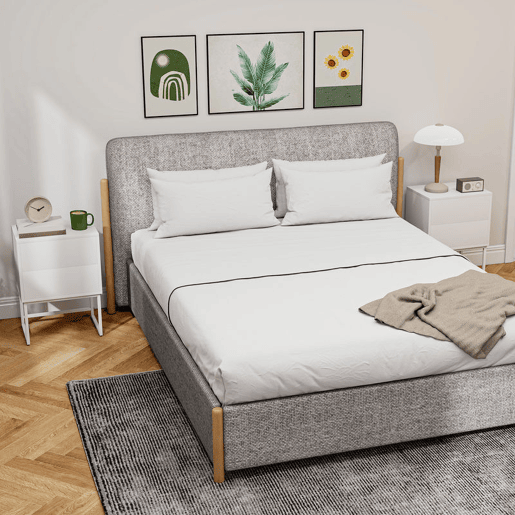 HOMCOM Conjunto de 2 Mesas de Cabeceira Estreitas Mesas de Cabeceira Quarto com 2 Gavetas Abertura por Pressão e Pés de Aço Estilo Moderno 40x30x55 cm Branco