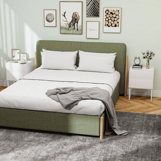 HOMCOM Conjunto de 2 Mesas de Cabeceira Estreitas Mesas de Cabeceira Quarto com 2 Gavetas Abertura por Pressão e Pés de Aço Estilo Moderno 40x30x55 cm Branco