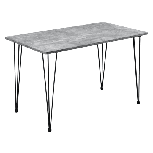 Cozinha sala de estar mesa de jantar para 4 pessoas Tampo em MDF 120 cm concreto e efeito preto 03_0004272