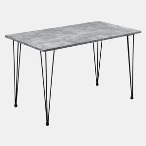 Cozinha sala de estar mesa de jantar para 4 pessoas Tampo em MDF 120 cm concreto e efeito preto 03_0004272