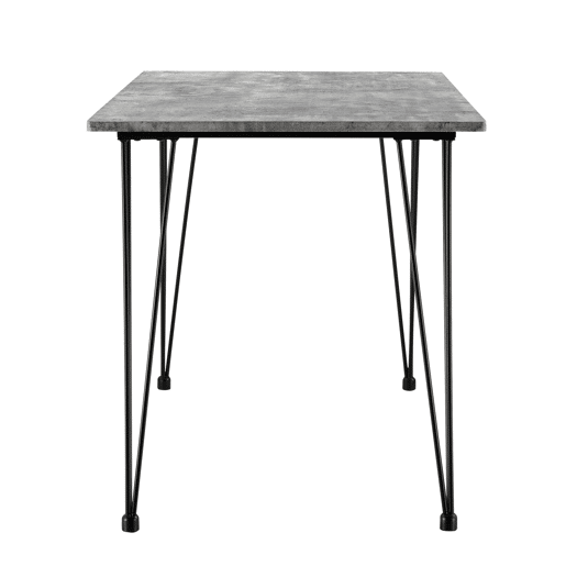 Cozinha sala de estar mesa de jantar para 4 pessoas Tampo em MDF 120 cm concreto e efeito preto 03_0004272