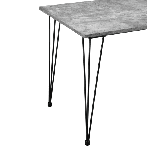 Cozinha sala de estar mesa de jantar para 4 pessoas Tampo em MDF 120 cm concreto e efeito preto 03_0004272
