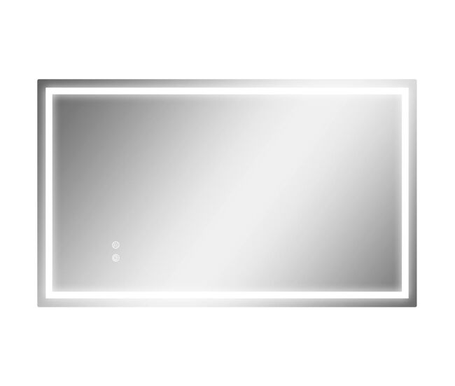 Homcom espejo de baño con luz led de 3 colores 100x60 cm espejo de pared con luz retroiluminado antivaho brillo regulable interruptor táctil ip44 montaje horizontal o vertical
