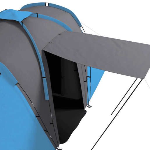 Outsunny Tenda de Campismo Familiar para 4-6 Pessoas com 2 Dormitórios Tenda de Campismo Grande Impermeável 3000 mm com Bolsa de Transporte 555x225x190 cm Cinza e Azul