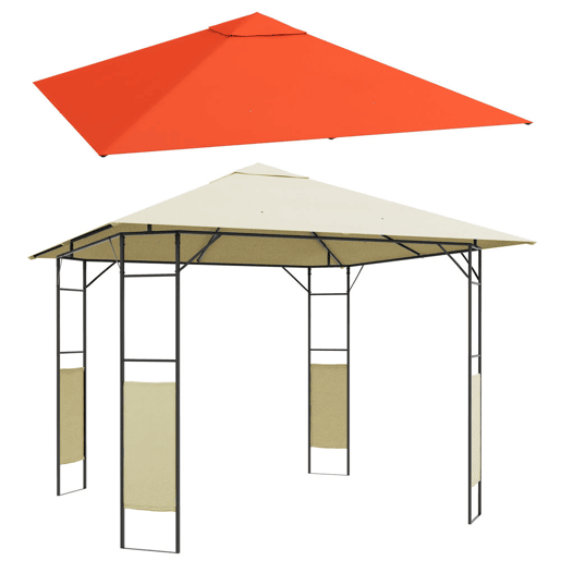 Outsunny Conjunto de Pérgola de Jardim 3x3x2,6 m e Teto de Reposição 3x3 m com Orifícios de Drenagem para Pátio Terraço Creme e Laranja Outsunny Conjunto de Pérgola de Jardim 3x3x2,6 m e Teto de Reposição 3x3 m com Orifícios de Drenagem para Pátio Terraço Creme e Laranja