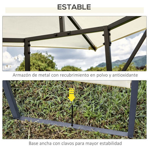Outsunny Conjunto de Pérgola de Jardim 3x3x2,6 m e Teto de Reposição 3x3 m com Orifícios de Drenagem para Pátio Terraço Creme e Laranja Outsunny Conjunto de Pérgola de Jardim 3x3x2,6 m e Teto de Reposição 3x3 m com Orifícios de Drenagem para Pátio Terraço Creme e Laranja