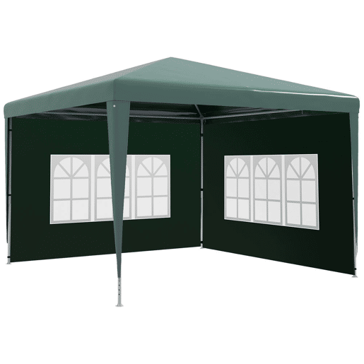 Outsunny Conjunto de Tenda Inclui 1 Tenda de Jardim 3x3 m Anti-UV Impermeável e 2 Paredes Laterais 3x2 m para Tenda 3x3 m e 3x6 m para Terraço Exterior Pátio Verde
