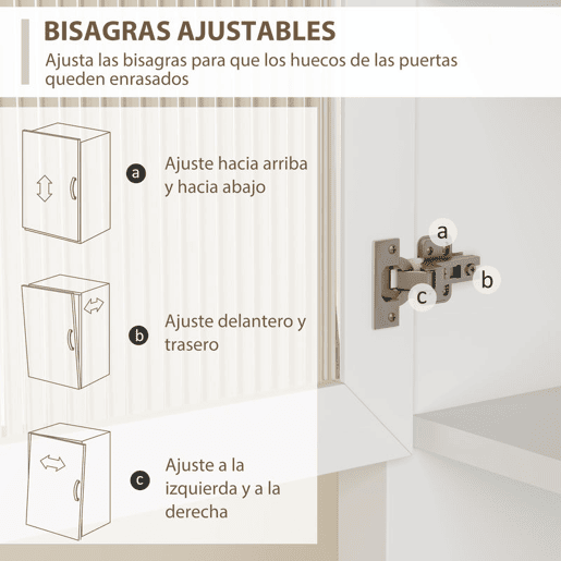 HOMCOM Armário de Cozinha Moderno Armário de Cozinha com 1 Gaveta 4 Portas e Prateleira Ajustável Carga Máxima 50 kg Armário Alto de Cozinha 79x40x180 cm Branco