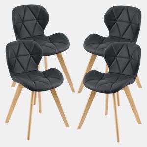 Conjunto de 4 cadeiras de couro sintético 81 x 57 x 49 cm preto 03_0006776