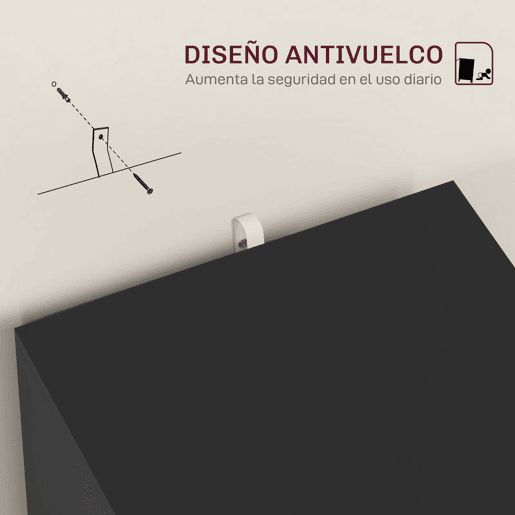 HOMCOM Arquivador para Escritório Móvel Arquivador com 2 Gavetas para Escritório com Fechadura e Barras para Documentos A4 e Carta 40x41,5x67,5 cm Preto