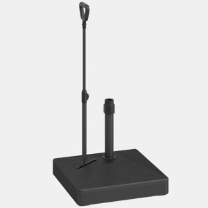Outsunny Base para Chapéu de Sol Quadrada Suporte para Chapéu de Sol com Rodas de Pé Recarregável com Água 45L ou Areia 55 kg para Jardim Varanda Preto