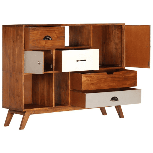 Aparador aparador console armário unidade de armazenamento 115 cm madeira de acácia maciça 4402175