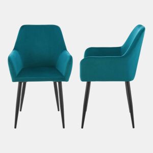 Conjunto de 2 cadeiras de sala de jantar 86 x 57 x 56 cm azul turquesa 03_0006727