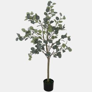 HOMCOM Eucalipto Artificial 120 cm Planta Artificial Decorativa Grande Árvore Artificial de Interior com 230 Folhas Decoração para Casa Escritório Dormitório Verde