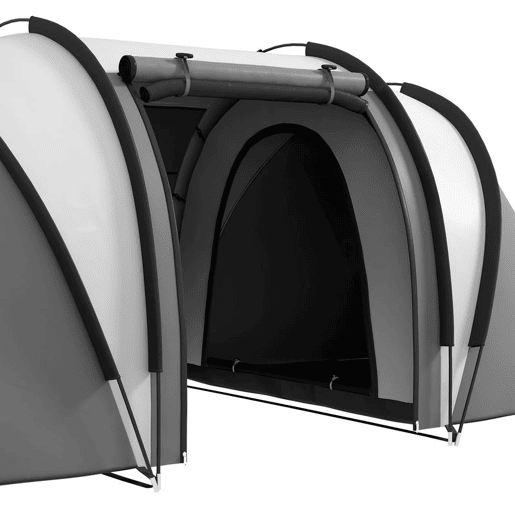 Outsunny Tenda de Campismo Familiar para 4-5 Pessoas Tenda de Campismo Túnel Impermeável 3000 mm com 2 Quartos Bolsa de Transporte e Gancho Ideal para Caminhadas e Pesca Cinzento