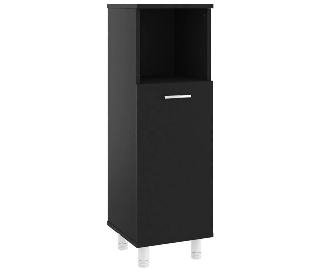 Vidaxl armario de baño madera contrachapada negro 30x30x95 cm