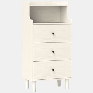 HOMCOM Cómoda com 3 Gavetas Cómoda de Quarto Estreita com Prateleiras Abertas Anti-Tombo Gaveteiro Alto para Sala de Estar Corredor 47x29x95 cm Branco Acinzentado