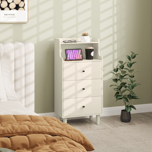 HOMCOM Cómoda com 3 Gavetas Cómoda de Quarto Estreita com Prateleiras Abertas Anti-Tombo Gaveteiro Alto para Sala de Estar Corredor 47x29x95 cm Branco Acinzentado HOMCOM Cómoda com 3 Gavetas Cómoda de Quarto Estreita com Prateleiras Abertas Anti-Tombo Gaveteiro Alto para Sala de Estar Corredor 47x29x95 cm Branco Acinzentado