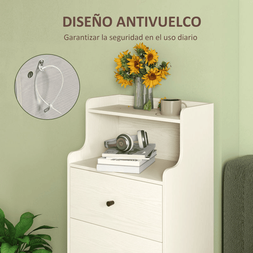 HOMCOM Cómoda com 3 Gavetas Cómoda de Quarto Estreita com Prateleiras Abertas Anti-Tombo Gaveteiro Alto para Sala de Estar Corredor 47x29x95 cm Branco Acinzentado HOMCOM Cómoda com 3 Gavetas Cómoda de Quarto Estreita com Prateleiras Abertas Anti-Tombo Gaveteiro Alto para Sala de Estar Corredor 47x29x95 cm Branco Acinzentado