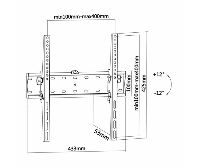 Soporte de tv fijo aisens wt55t-015 32''-55'' inclinable negro