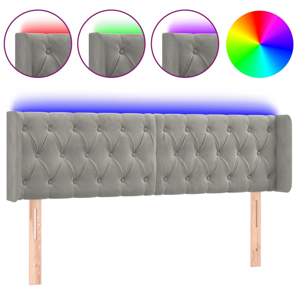 Cabecero Con Led 163 Gris Claro