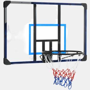 SPORTNOW Tabela de Basquetebol de Parede Cesta de Basquetebol para Exterior 113x61x73 cm Azul e Preto