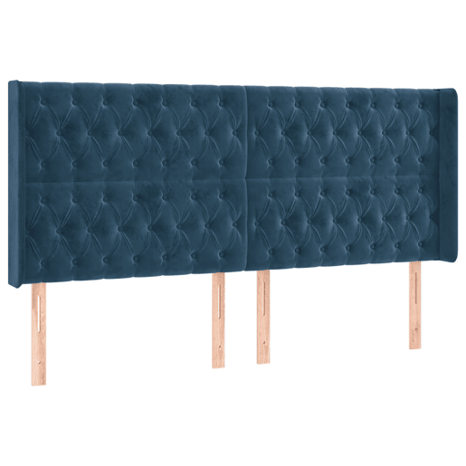 vidaXL Cabeceira cama c luzes LED veludo 183x16x118128cm azul-escuro vidaXL Cabeceira cama c luzes LED veludo 183x16x118128cm azul-escuro