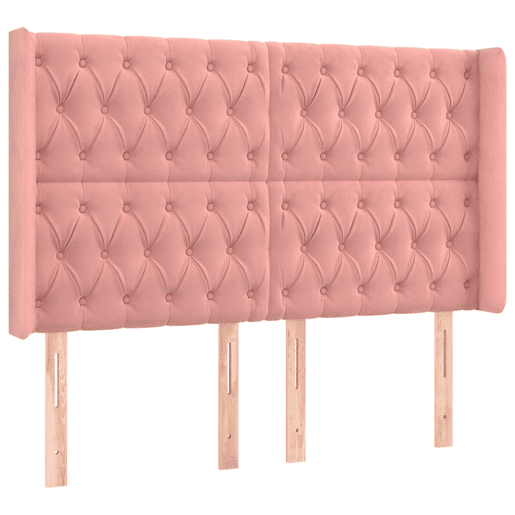 vidaXL Cabeceira de cama c luzes LED veludo 163x16x118128 cm rosa vidaXL Cabeceira de cama c luzes LED veludo 163x16x118128 cm rosa