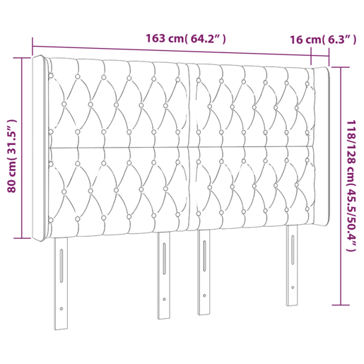 vidaXL Cabeceira de cama c luzes LED veludo 163x16x118128 cm rosa vidaXL Cabeceira de cama c luzes LED veludo 163x16x118128 cm rosa