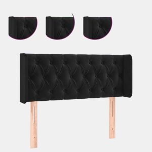 vidaXL Cabeceira de cama c luzes LED veludo 93x16x7888 cm preto