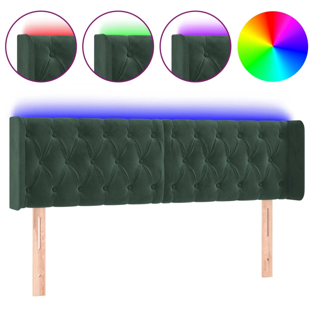 Cabecero Con Led 163 Verde Oscuro
