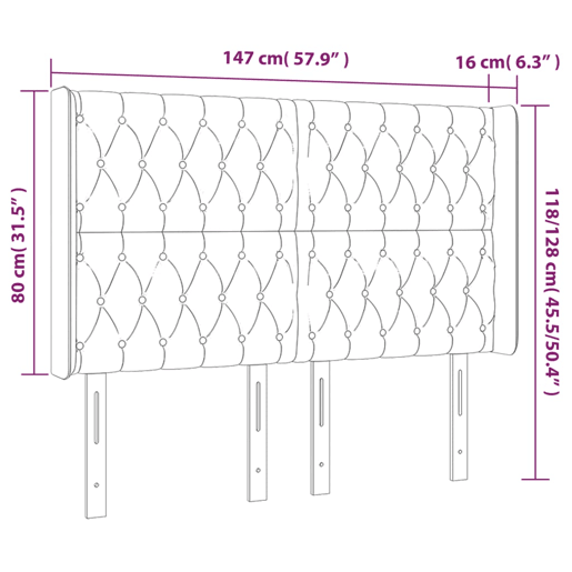 vidaXL Cabeceira de cama c luzes LED veludo 147x16x118128 cm rosa vidaXL Cabeceira de cama c luzes LED veludo 147x16x118128 cm rosa