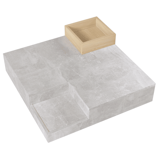 Mesa de centro quadrada de painel de partículas,cinzento