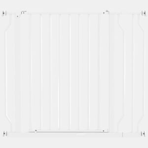 PawHut Barreira de Segurança para Cães Extensível para Escadas e Portas 75-95cm com Extensão de 10 cm Montagem a Pressão Aço Altura 76 cm Branco