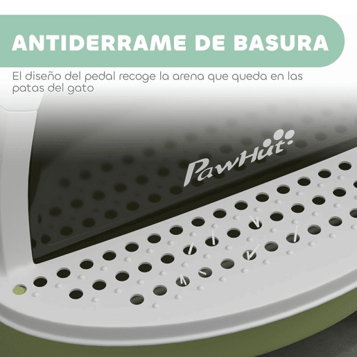 PawHut Caixa de Areia para Gatos Fechada Caixa de Areia para Gatos com Tampa e Bandeja Amovíveis Filtro de Carvão e Pá 40,5x52x39 cm Branco e Verde