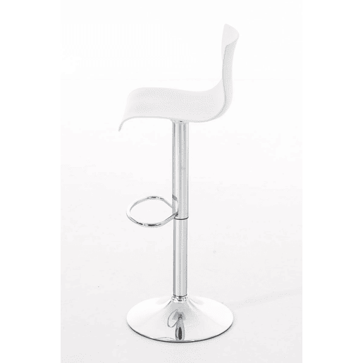 Conjunto de 2 banquetas de bar com apoio para os pés em plástico branco design moderno altura ajustável 10_0000816