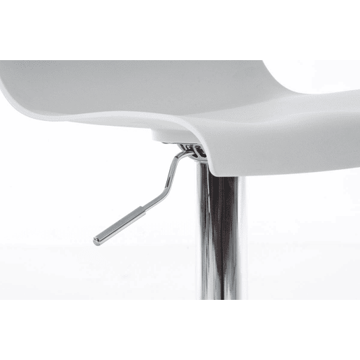 Conjunto de 2 banquetas de bar com apoio para os pés em plástico branco design moderno altura ajustável 10_0000816