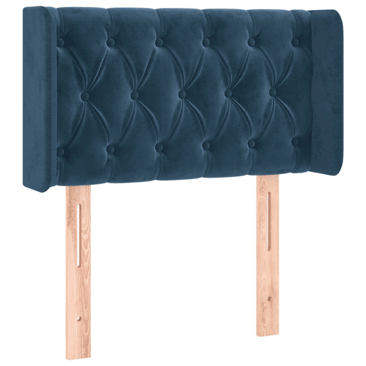 vidaXL Cabeceira de cama c luzes LED veludo 83x16x7888cm azul-escuro