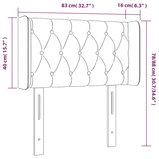 vidaXL Cabeceira de cama c luzes LED veludo 83x16x7888cm azul-escuro