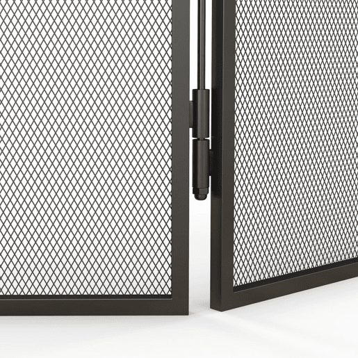 HOMCOM Frente para Lareira de 3 Painéis Proteção para Lareira Dobrável Frente para Lareira de Metal 96x1,3x56 cm Preto